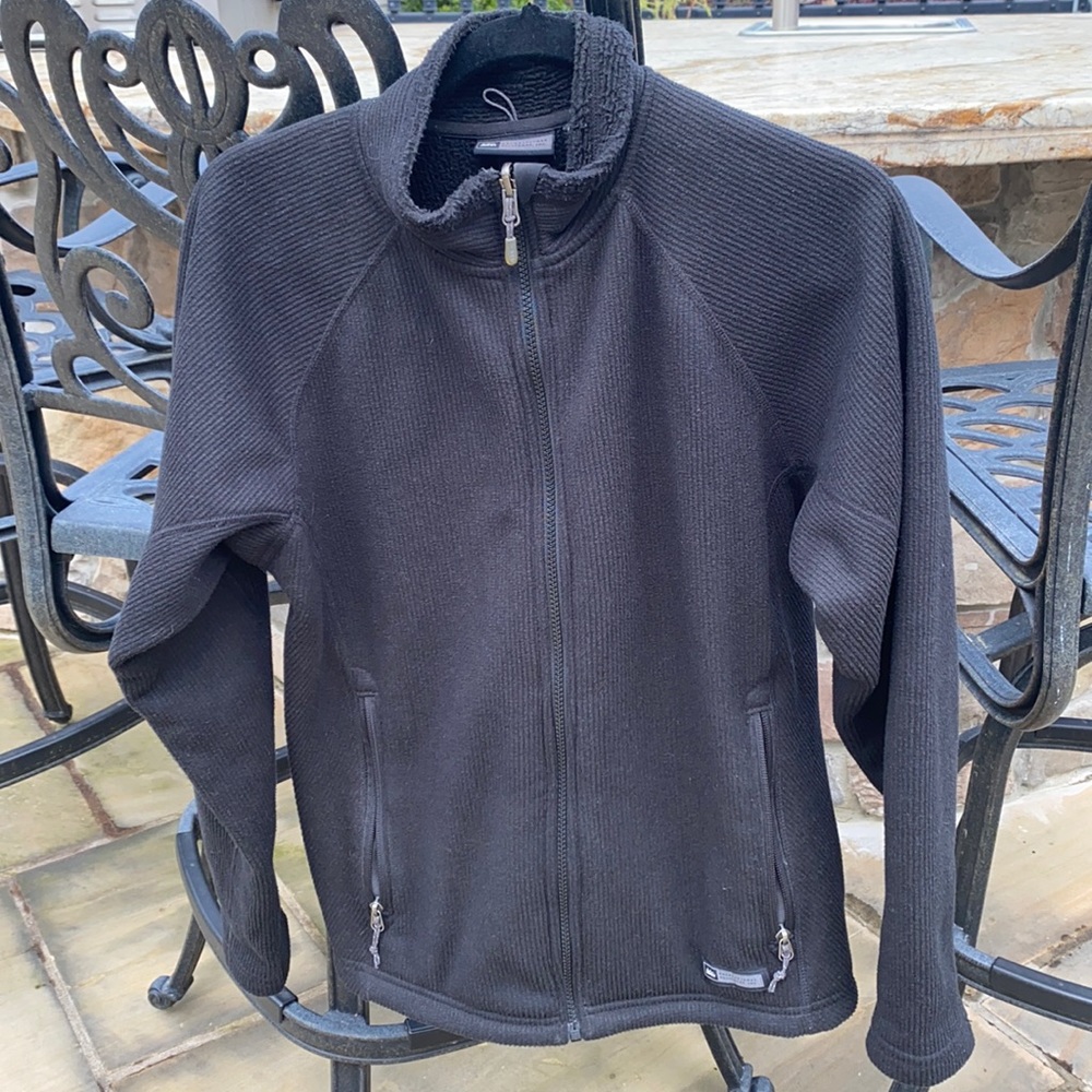 REI Polartec Zip Up Black Jacket Sz L